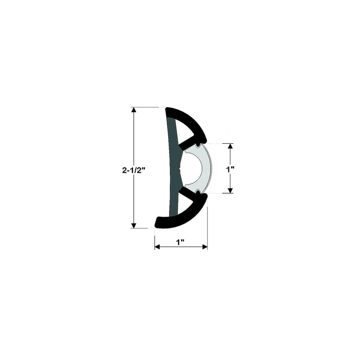 Taco V119970BKA1001 Suproflex Rub Rail Moulding Only, Large, 100', Black