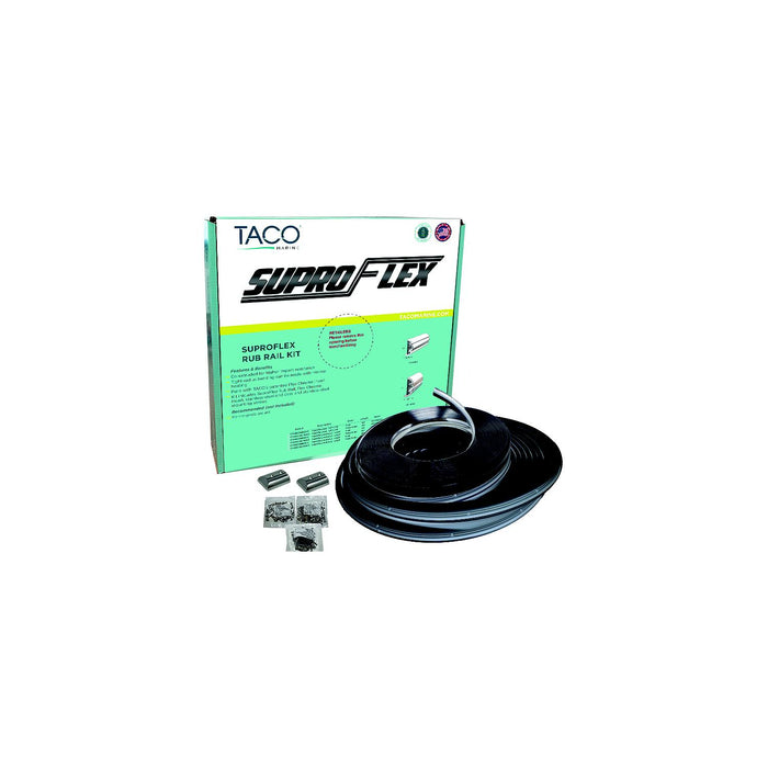 Taco Metals V11-9993BBK60-2 SuproFlex Rub Rail Kit, 2" x 1-1/4" Medium, Black, with Vinyl Overlay Insert
