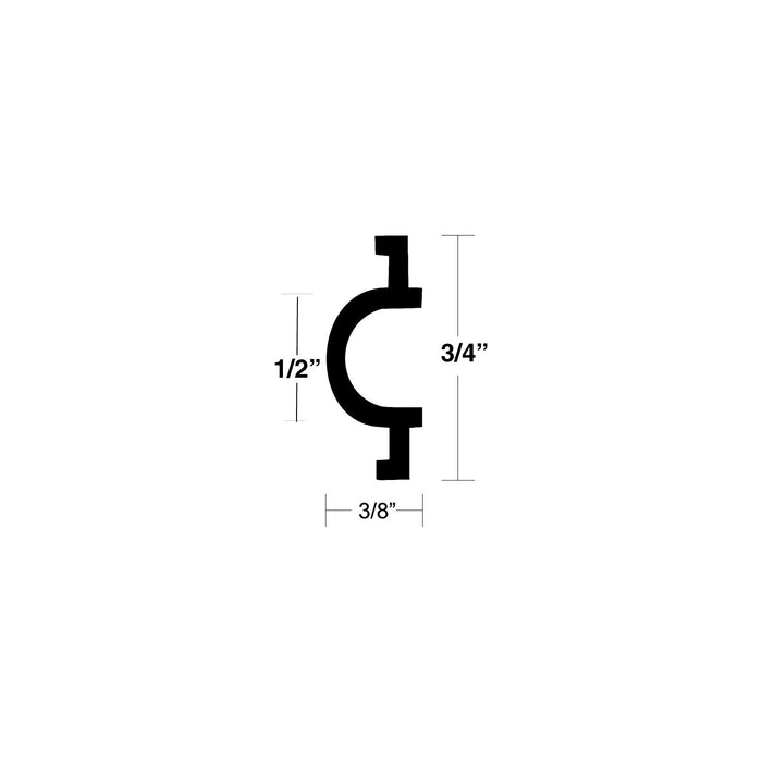 Taco Metals V12-0334BKA50-1 Taco Flexible Vinyl Insert, 50' Black