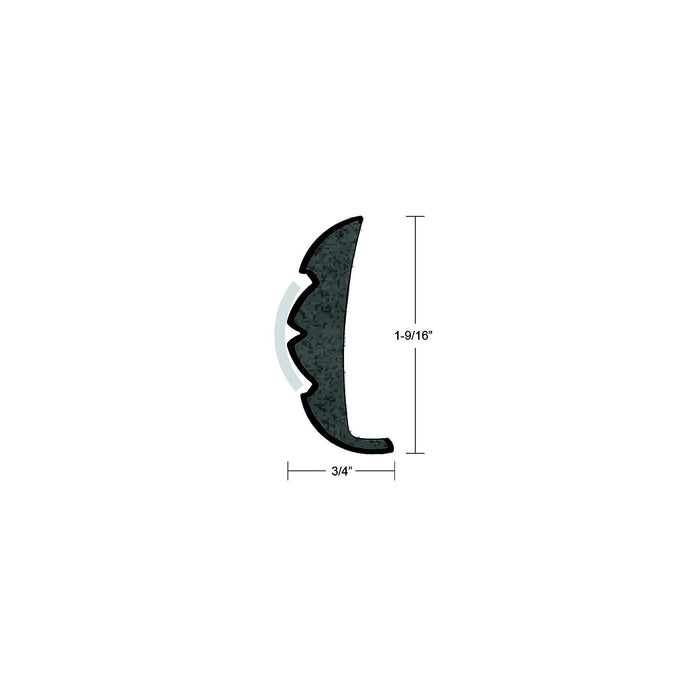 Taco Metals V21-9959WHC50D Rigid Vinyl Flex Core Rub Rail