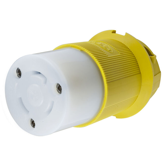Hubbell HBL26CM13 Yellow 30A 125V Twist Lock Connector Body