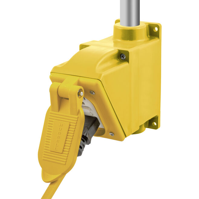 Hubbell HBL60CM83A Thermoplastic FD Box, Yellow