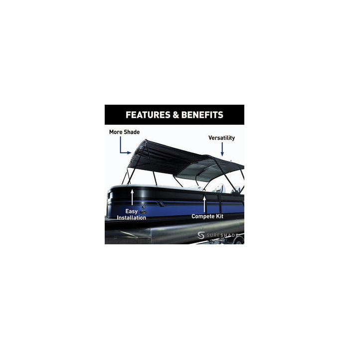 Lewmar 2021013744 Taylor Bimini Extension for Sureshade Power Bimini, 92" W x 91"L extended, Black