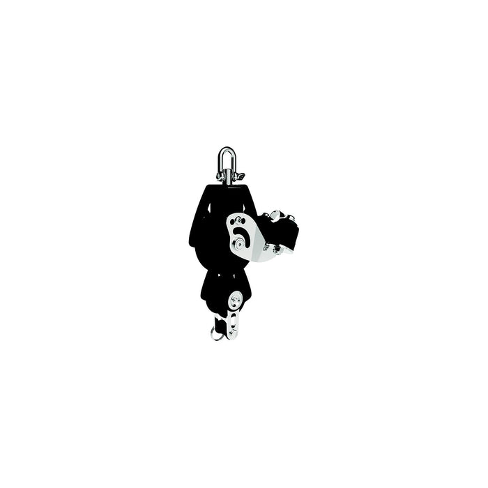 Lewmar 29925039BK 50MM Fiddle Block W/Cam & Becket, Black, 1/4" 3/8" Line