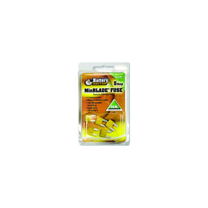 Wirthco 24105 Battery Doctor Minblade Fuses, 5A, 5/Pk