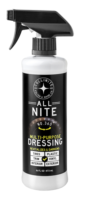 Apósito para neumáticos y molduras Collinite 360 ​​All Nite - 16 oz