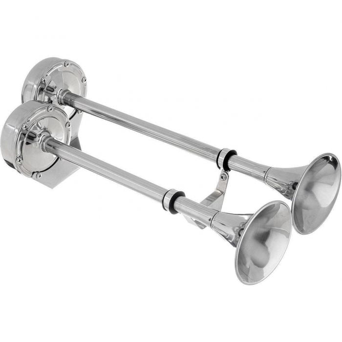Seachoice HYF-305LT-24V Dual Trumpet Electric Horn, Stainless Steel, 123 dB Rating, 24V, 5 Max Amps, 18-1/2 in. L