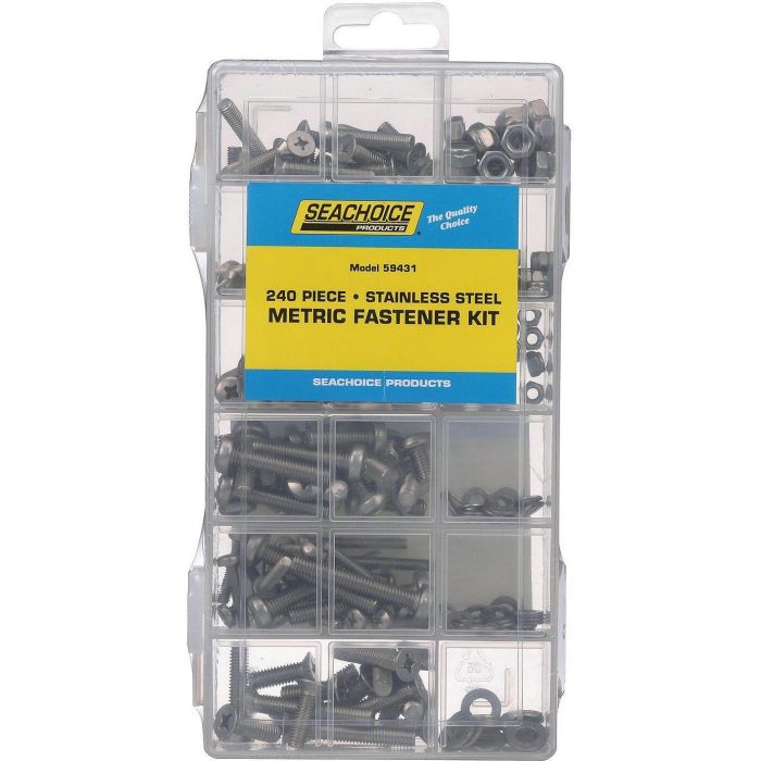 Seachoice KP9083SC Stainless Steel Metric Machine Screw Kit 240 Piece