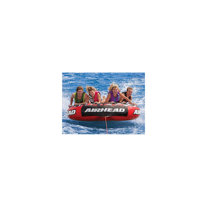 Airhead AHT42MSL Inflatable 4 Person Red Mega Slice Deck Tube