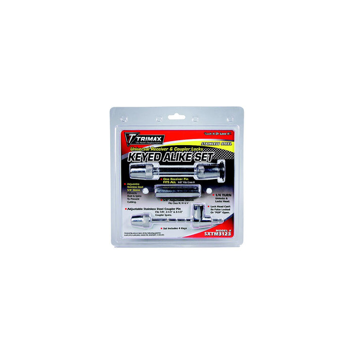 Trimax Locks SXTM3123 Trimax SS Universal Receiver & Coupler Lock Set