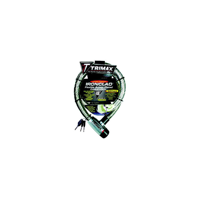 Trimax Locks TG3048SX Trimax Ironclad Armor Plated Stainless Locking Cable, 26mm x 4'