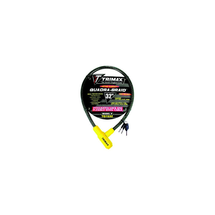 Trimax Locks TQ1532 Trimax Quadra-Braid 32" x 15mm Integrated Cable Lock