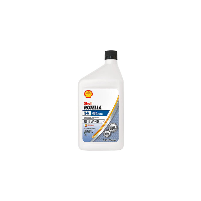 Shell Oil 550049483 Shell Rotella T4 Triple-Protection Heavy-Duty Diesel Motor, Oil, 15W-40, Qt.