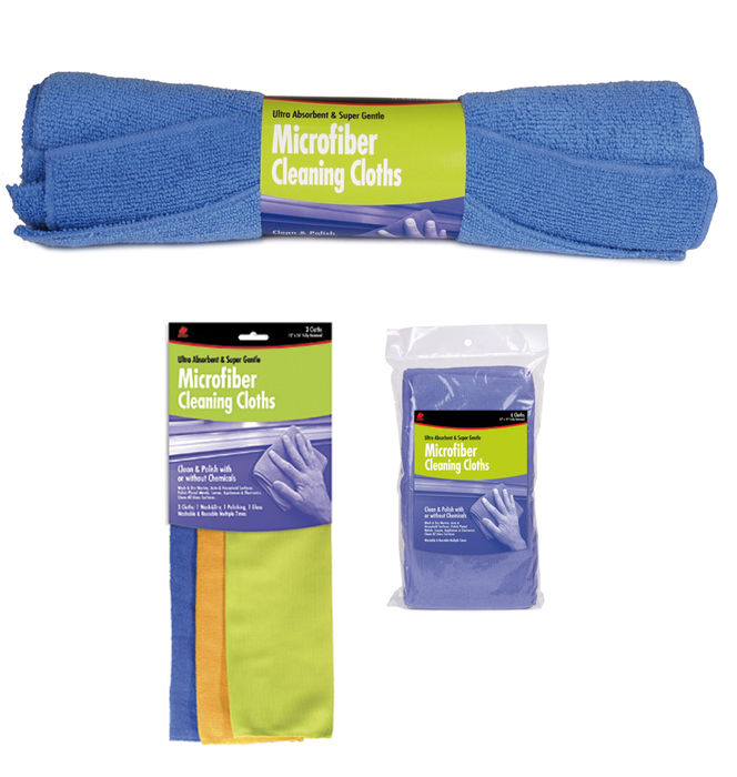 Buffalo Rags 65102 Grab-N-Go Microfiber Wipes, Blue, 25/pk