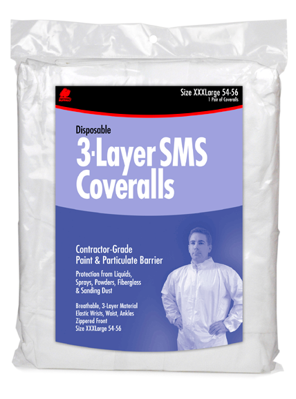 Buffalo Rags 68527 SMS Disposable Coverall Non Hooded, Lg