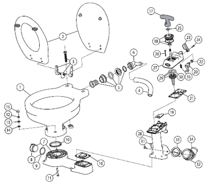 Jabsco 29098-1000 Hinge Set, Compact