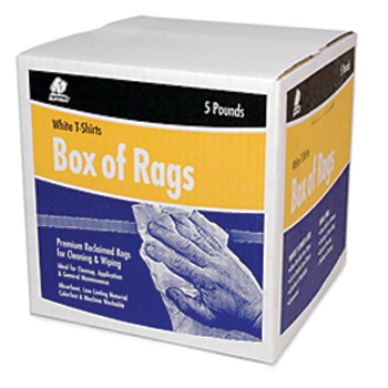 Buffalo Rags 10521 Recycled White T-Shirt Wipers, 1 lb.