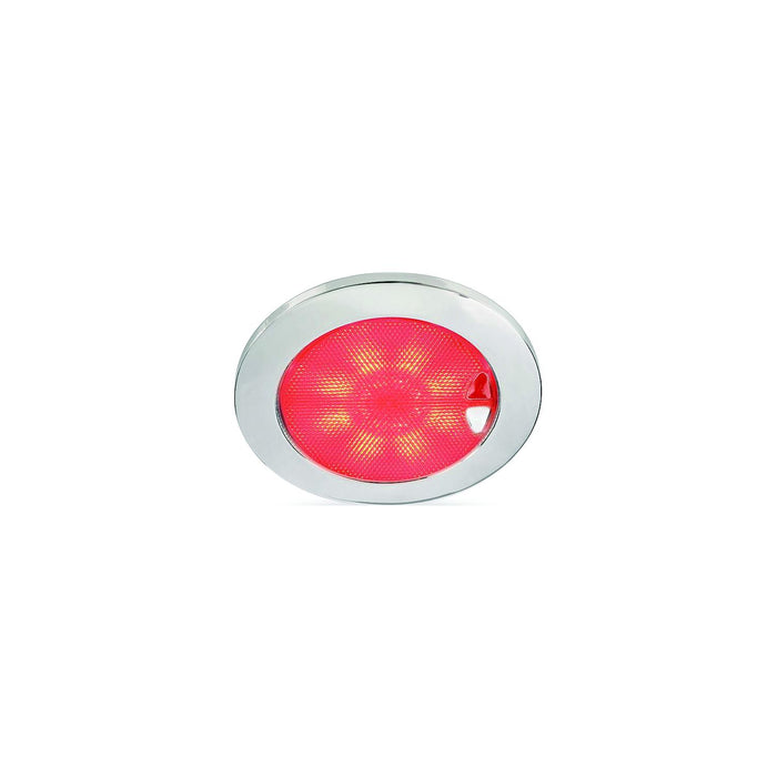 Hella 980630012 EuroLED 150 Round Touch Lamp, White/Red w/Polished SS Rim