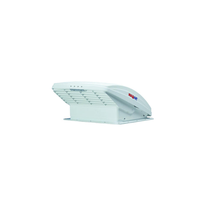 MaxxAir 00-05100K MaxxFan Deluxe White RV 10-Speed Fan w/Manual Opening & Rain, Shield