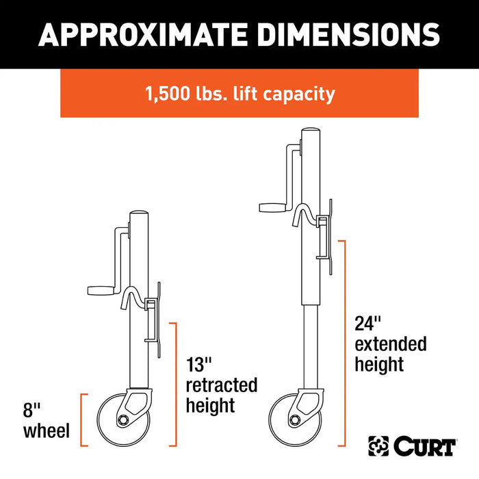 Curt 8" Wheel 1,500 Lbs., 10" Travel