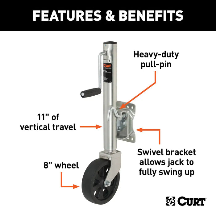 Curt 8" Wheel 1,500 Lbs., 10" Travel