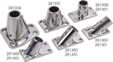 Sea-Dog Rail Base Fitting Rectangular Base 30 Degree 316 Stainless Steel 7/8" OD