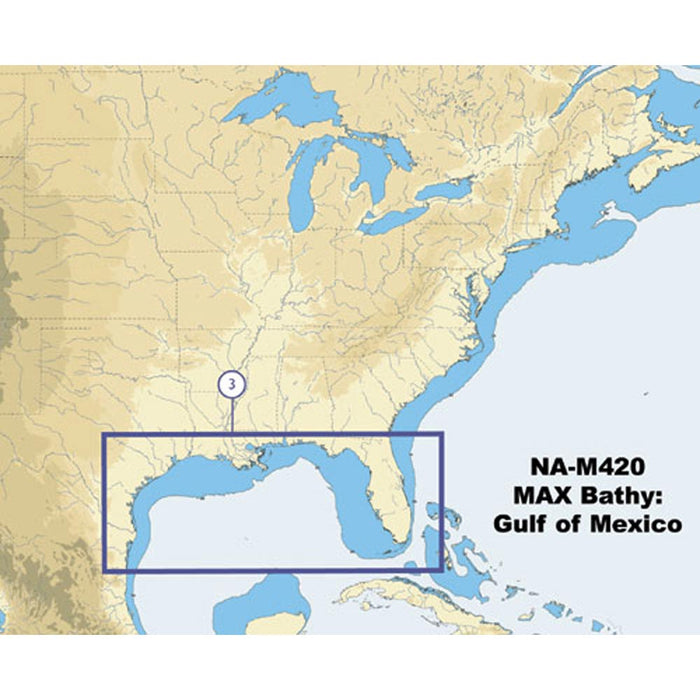 Carta batimétrica del Golfo de México C-Map NA-M420 - C-Card