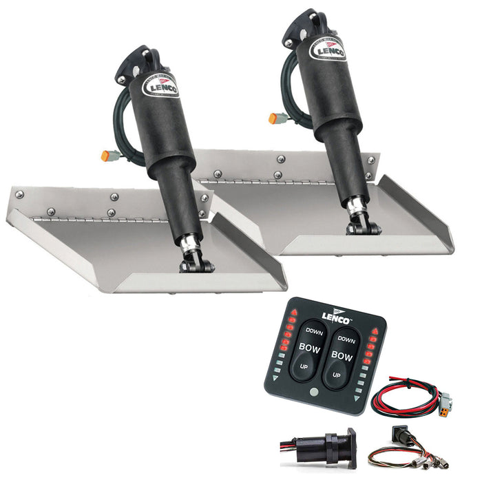 Kit de aletas de ajuste de borde Lenco de 9" x 9" con interruptor de indicador LED de 12 V