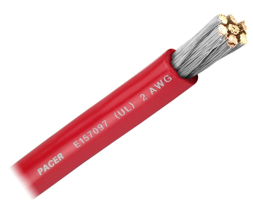 Pacer Red 2 AWG Battery Cable - 250'