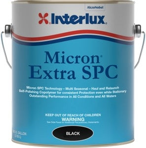 Interlux Micron Extra SPC Pintura antiincrustante de copolímero autopulimentante para varias estaciones, color negro (galón)