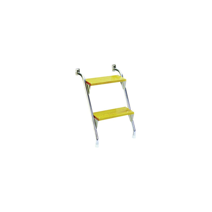 Garelick 25028 EEz-In xxx Anodized Aluminum Cockpit Steps w/Oak Treads, 28" High