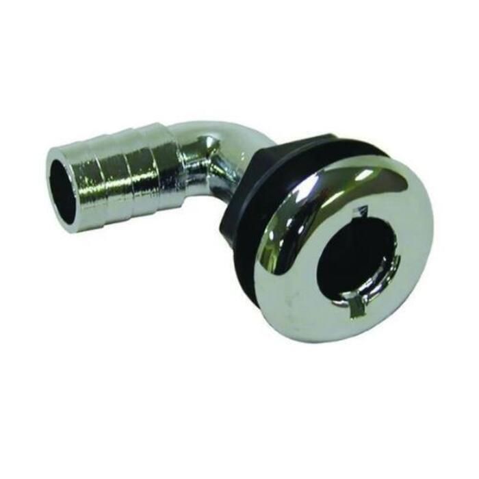 TH Marine TH-7590CP-DP T-H Marine Brite Plate Chrome Plated 90 Degree Thru Hull, for Hose