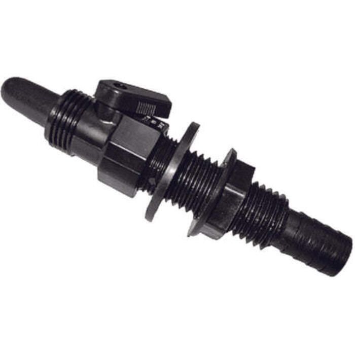 TH Marine AHV-1-DP T-H Marine Straight Aerator Head w/Shut-Off Valve, 3/4", Black