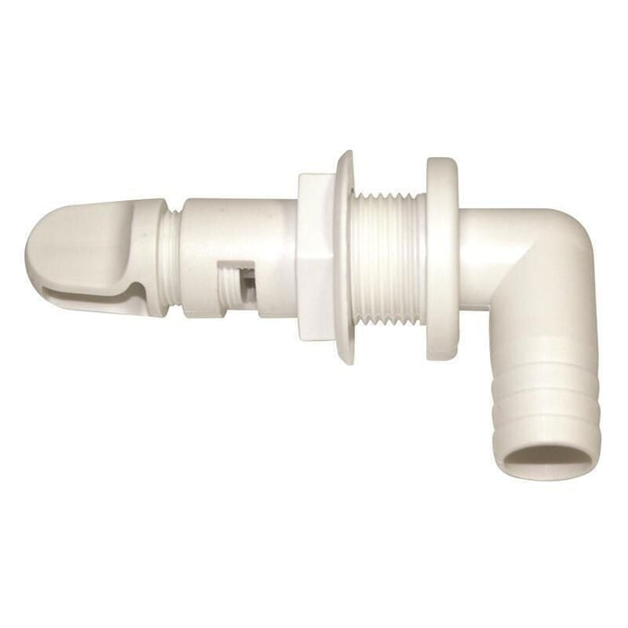 TH Marine AHV-92-DP T-H Marine Aerator Spray Head 90° Fixed Flange w/Shut Off, 3/4", White