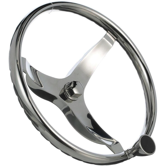 Seachoice 28481 Stainless Steel Sports Steering Wheel With Turning Knob