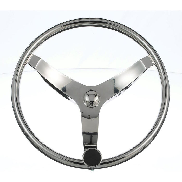 Seachoice 28481 Stainless Steel Sports Steering Wheel With Turning Knob