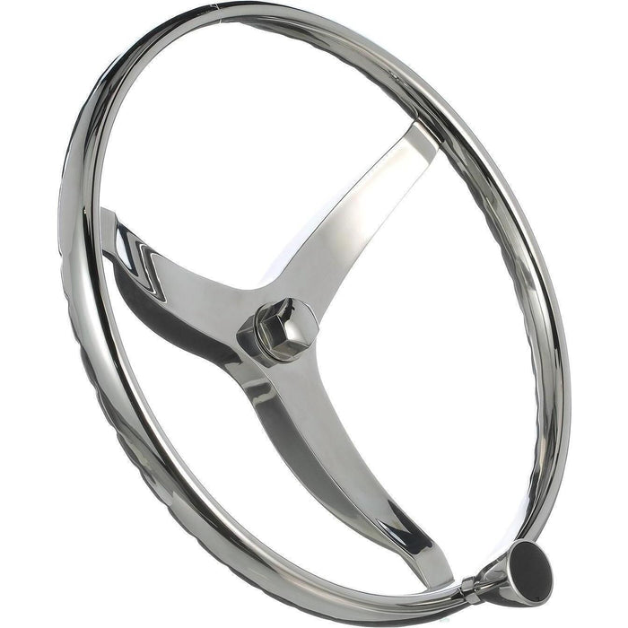 Seachoice 28531 Stainless Steel Sports Steering Wheel With Turning Knob