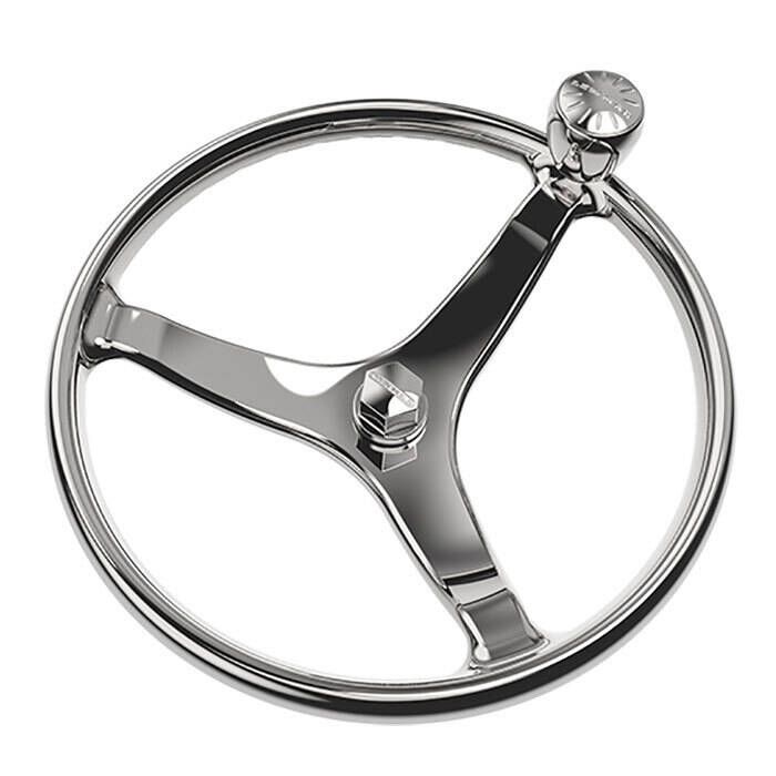 Lewmar 89700821 SWR Stainless Steering Wheel, 15.5" w/ 5/8" UNC Nut Set