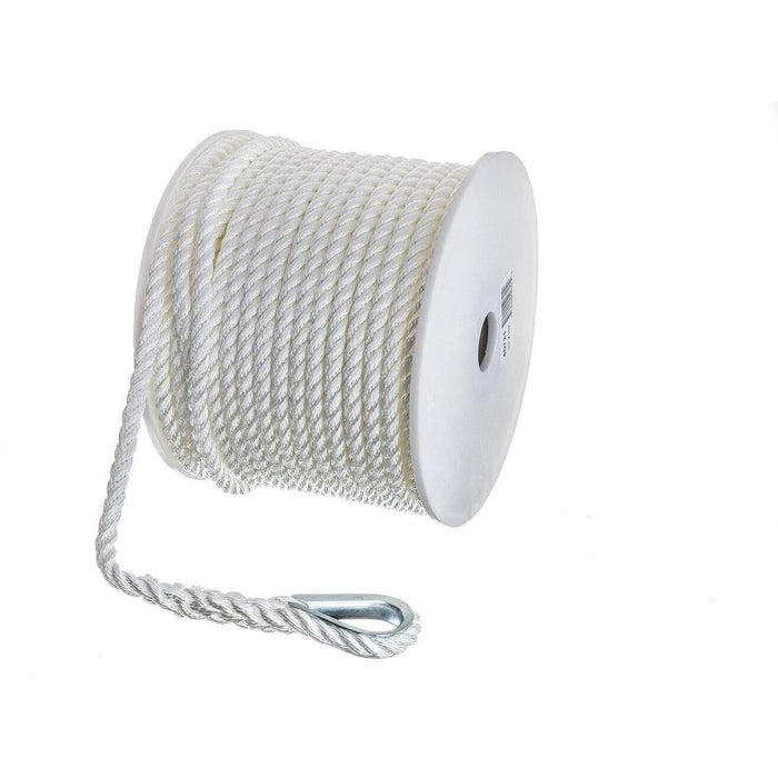 Seachoice 40721 3-Strand Twisted Nylon Anchor Line White, 3/8" x 150