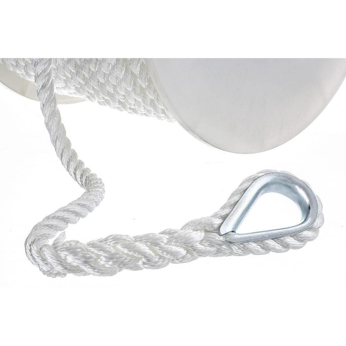 Seachoice 40781 3-Strand Twisted Nylon Anchor Line White, 1/2" x 250'