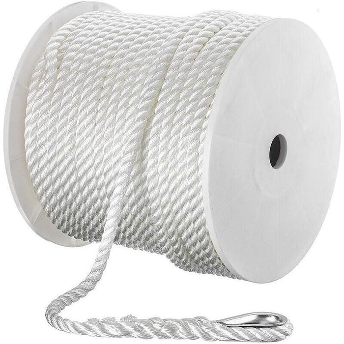 Seachoice 40781 3-Strand Twisted Nylon Anchor Line White, 1/2" x 250'