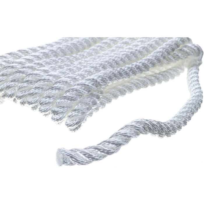 Seachoice 42501 3-Strand Twisted Nylon Dock Line, White, 3/8" x 10'