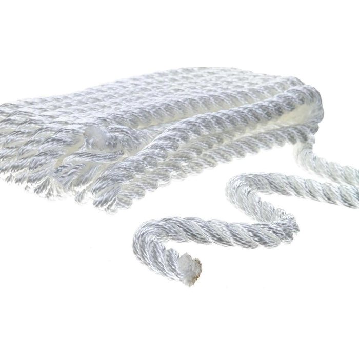 Seachoice 42511 3-Strand Twisted Nylon Dock Line, 3/8" x 15', White