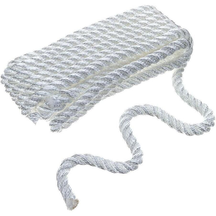 Seachoice 42511 3-Strand Twisted Nylon Dock Line, 3/8" x 15', White