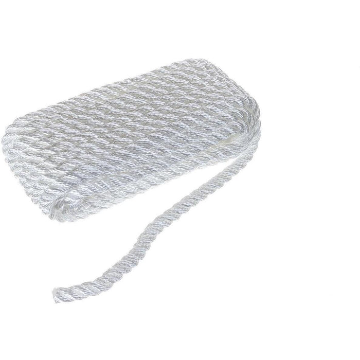 Seachoice 42531 3-Strand Twisted Nylon Dock Line, 3/8" x 25', White