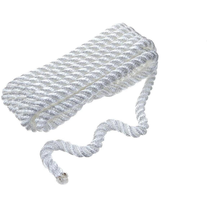 Seachoice 42551 3-Strand Twisted Nylon Dock Line, 1/2" x 15', White