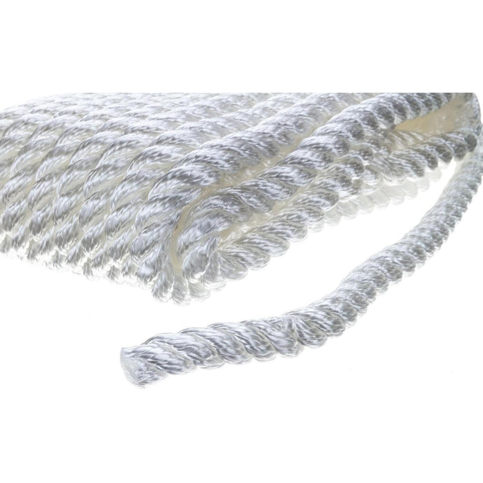 Seachoice 42571 3-Strand Twisted Nylon Dock Line, 1/2" x 25', White