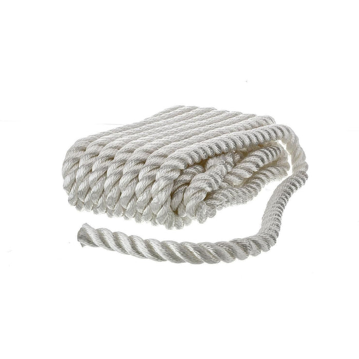 Seachoice 42601 3-Strand Twisted Nylon Dock Line, 5/8" x 25', White