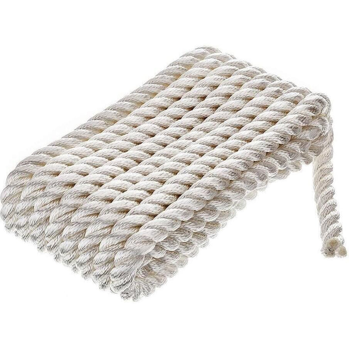Seachoice 42601 3-Strand Twisted Nylon Dock Line, 5/8" x 25', White