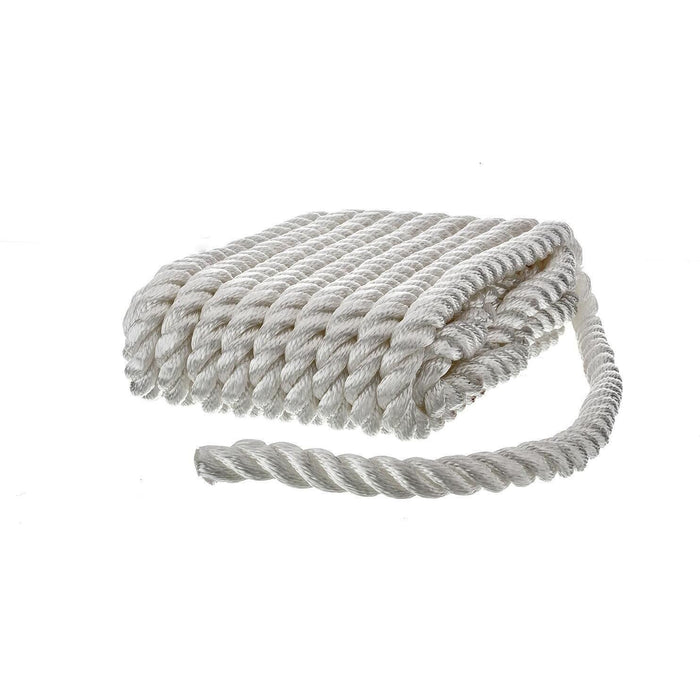 Seachoice 42611 3-Strand Twisted Nylon Dock Line, 5/8" x 30', White